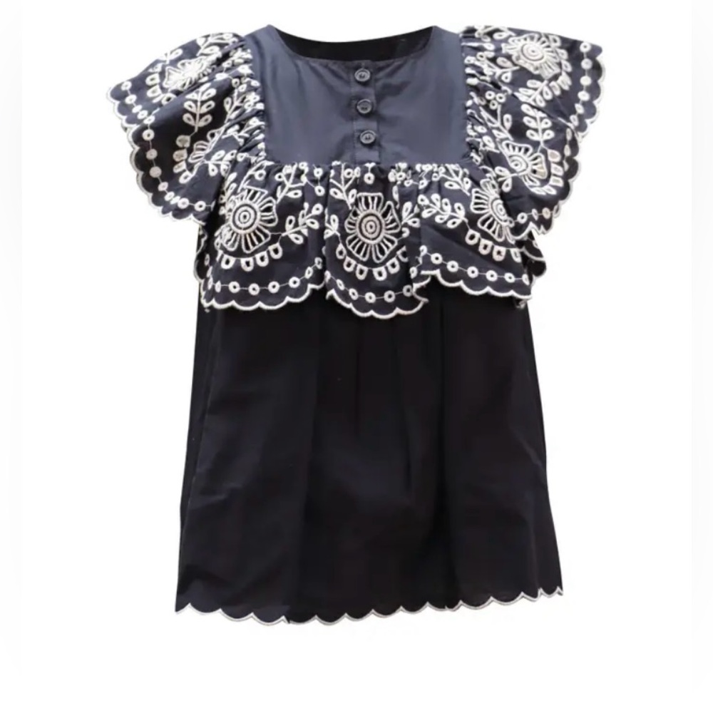 Sea New York Embroidered Eyelet Blouse